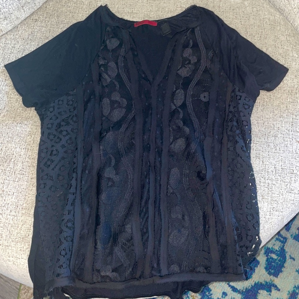 Black-lace dress up shirt